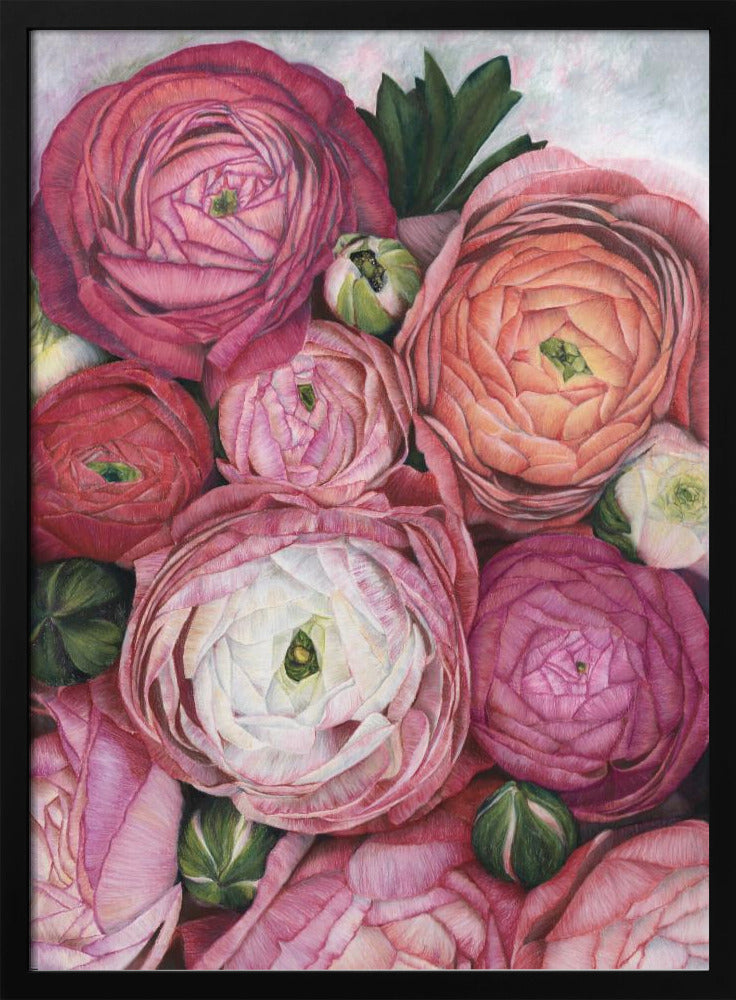 Arleth ranunculus bouquet in warm pink | Poster