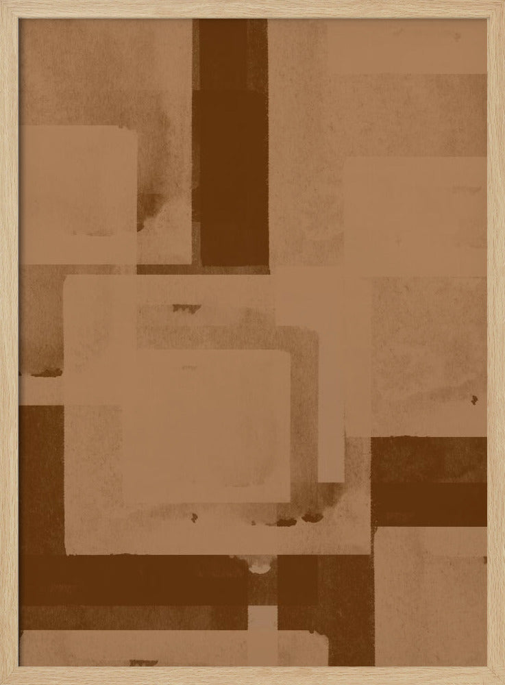 Sepia Geometrischer Fluss | Poster
