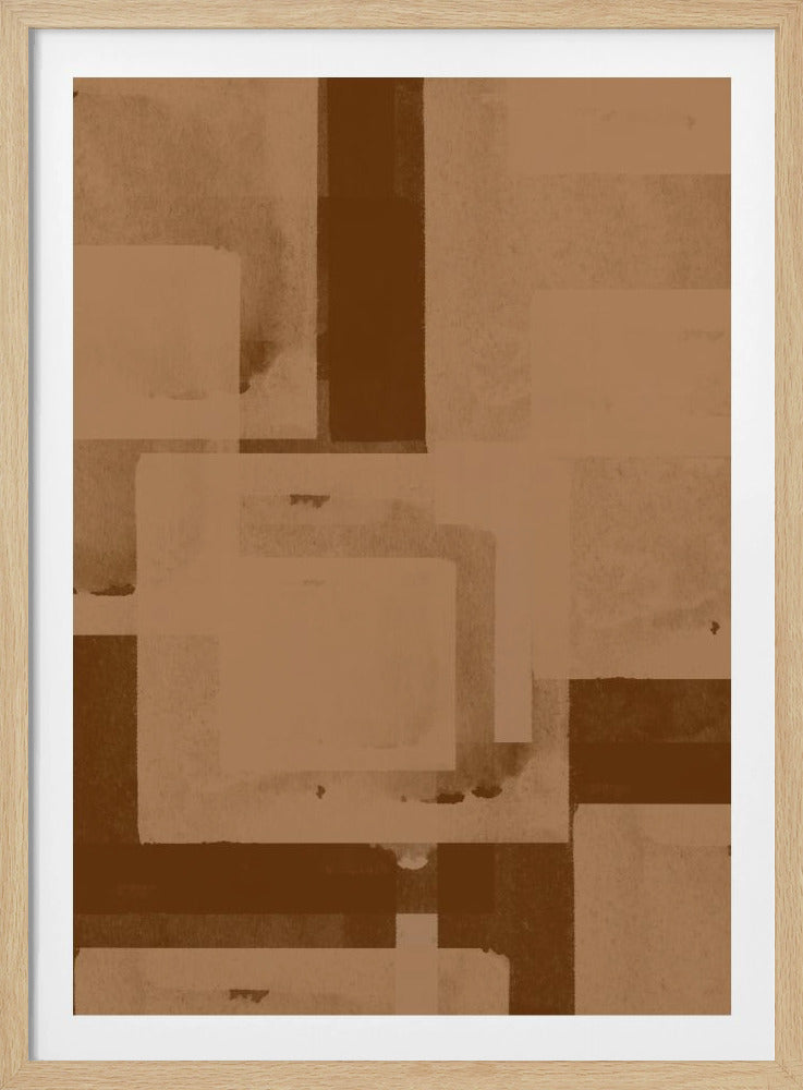 Sepia Geometrischer Fluss | Poster