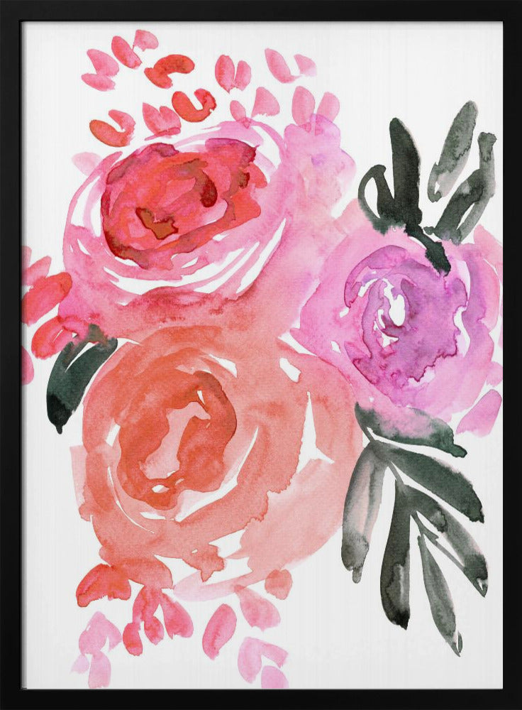 Maeko, lockere Aquarellblumen I | Poster