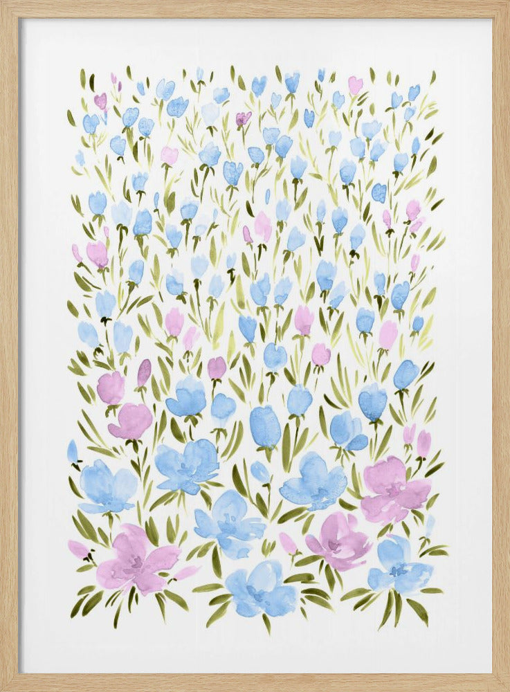 Feld mit lila und blauen Blumen | Poster