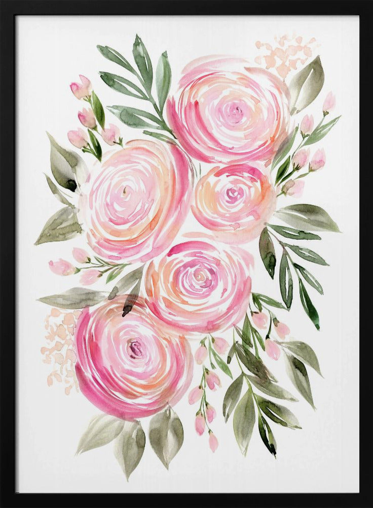 Begonia pink ranunculus bouquet | Poster