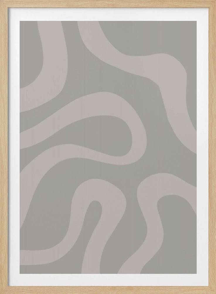Weiße Linien auf gedämpftem grauem Hintergrund | Poster