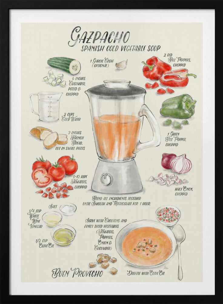 Gazpacho-Rezept (bebildert) auf Englisch | Poster