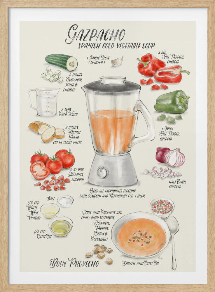 Gazpacho-Rezept (bebildert) auf Englisch | Poster