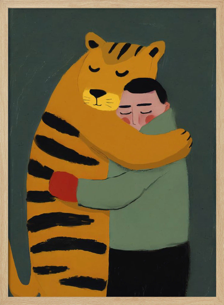 Tiger's Gentle Hug | Poster