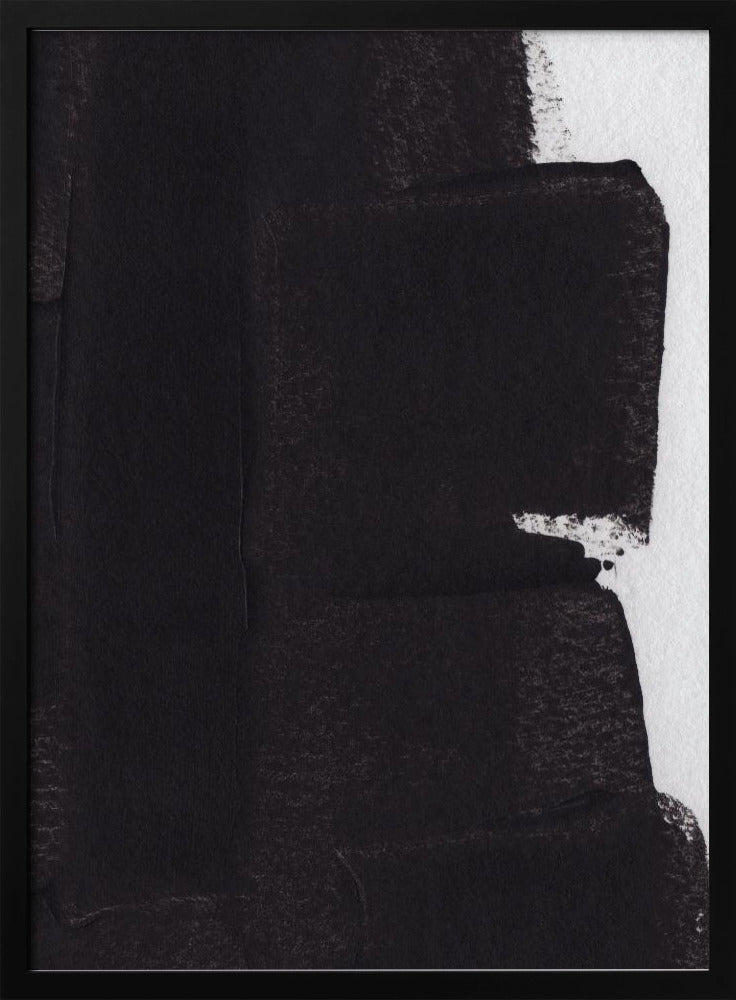 Textured Black Brushstrokes | Poster
