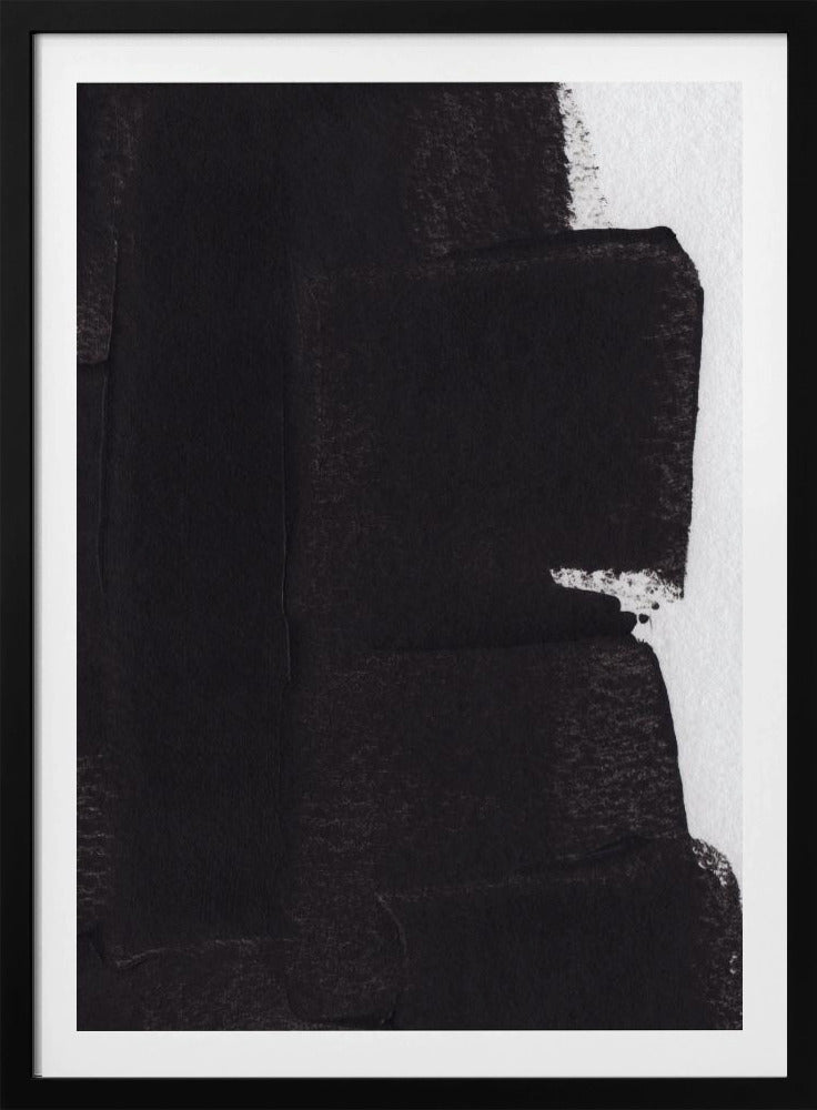 Textured Black Brushstrokes | Poster