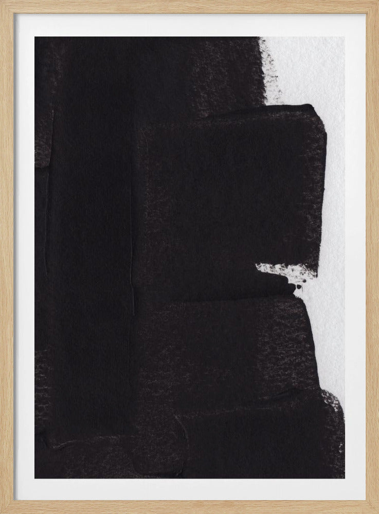 Textured Black Brushstrokes | Poster