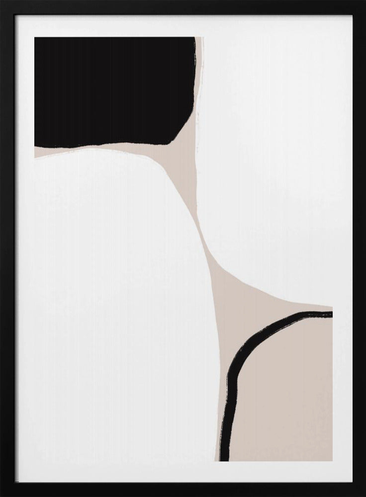 Black And Beige Geometric Shapes | Poster