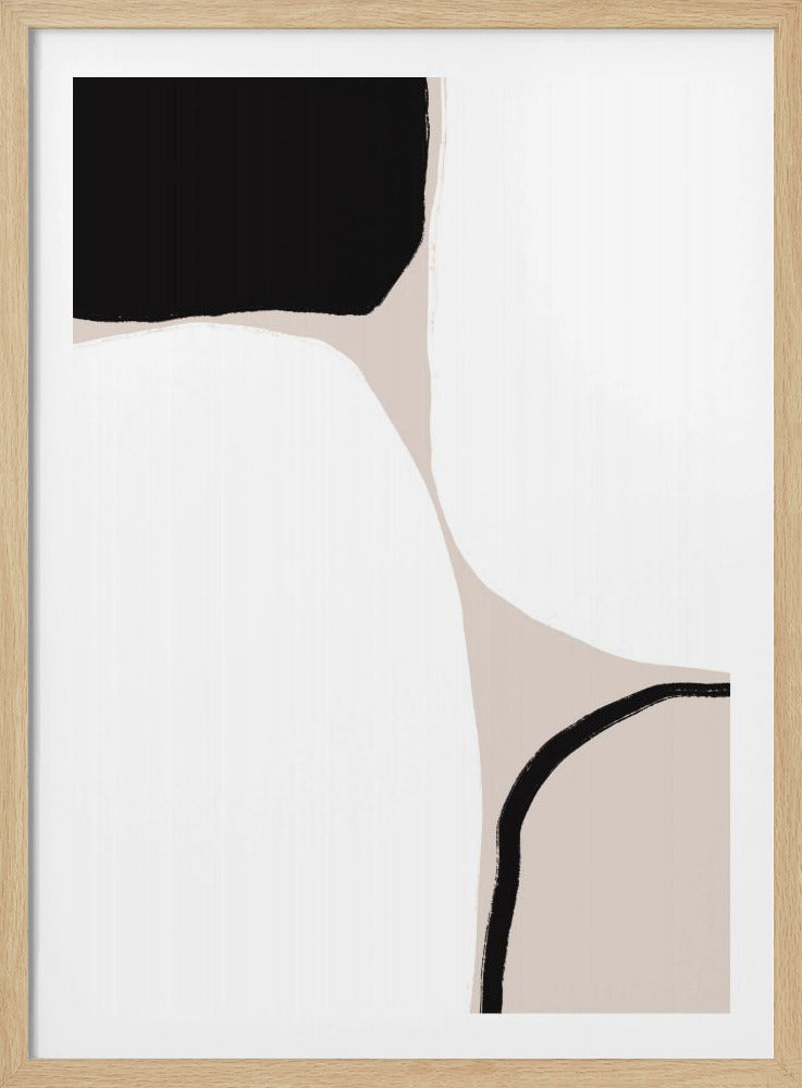 Black And Beige Geometric Shapes | Poster
