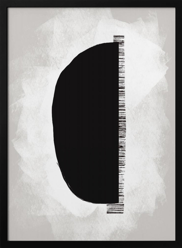 Schwarze Form vor strukturiertem weißem Hintergrund | Poster