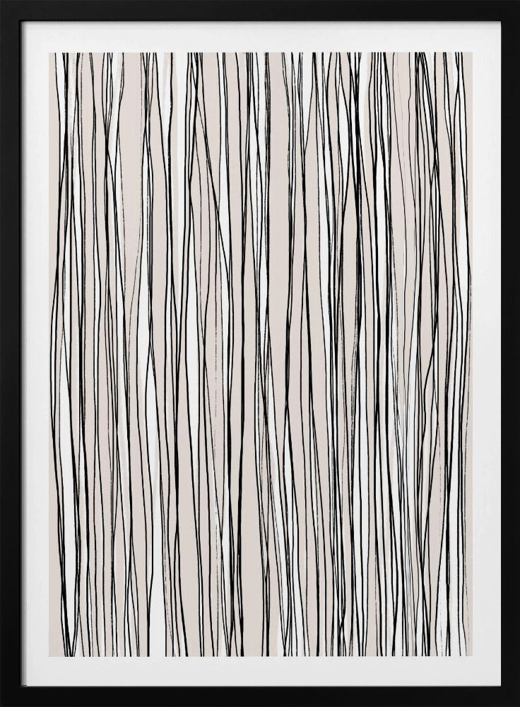Schwarz auf beigen Linien | Poster