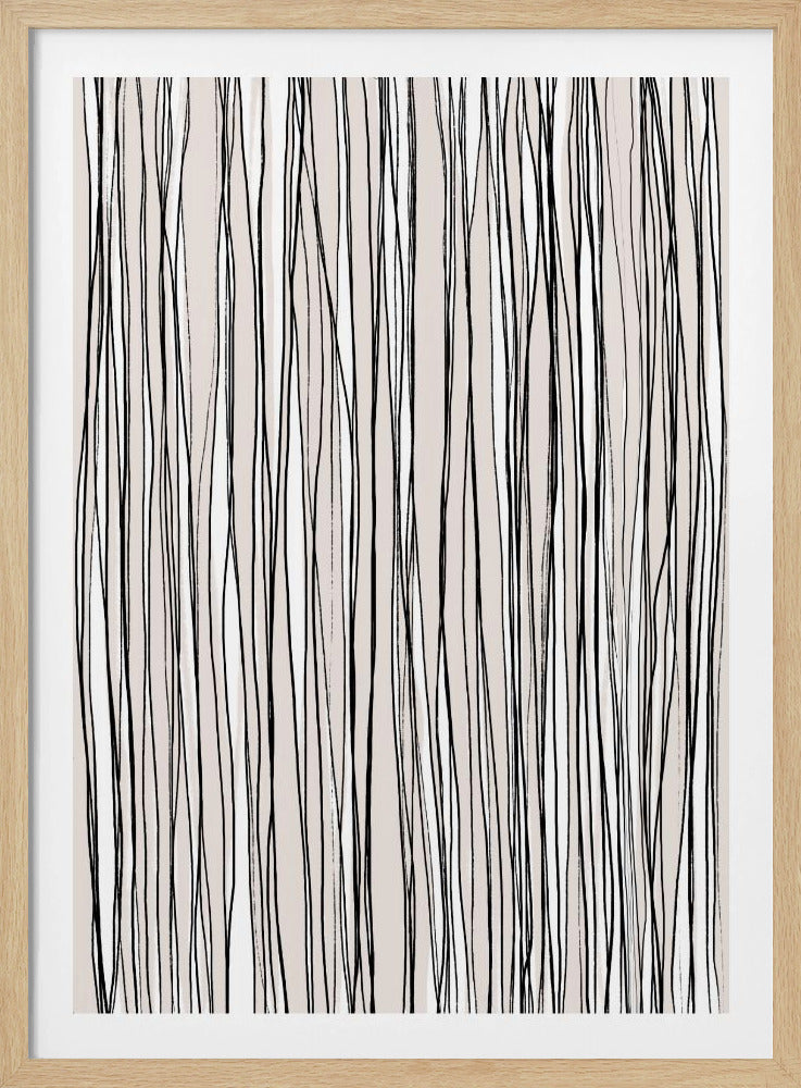 Schwarz auf beigen Linien | Poster