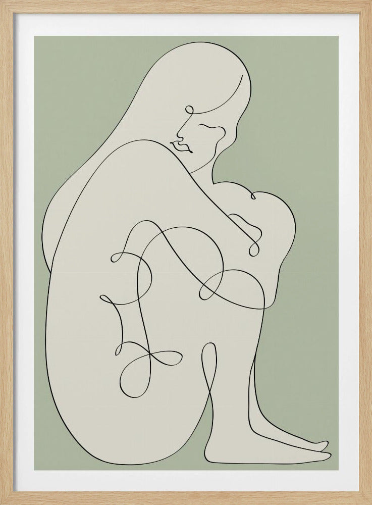 Sitzende Frau Grün | Poster