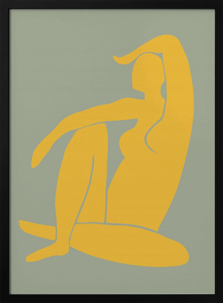Figur Grün und Gelb Matisse Stil | Poster