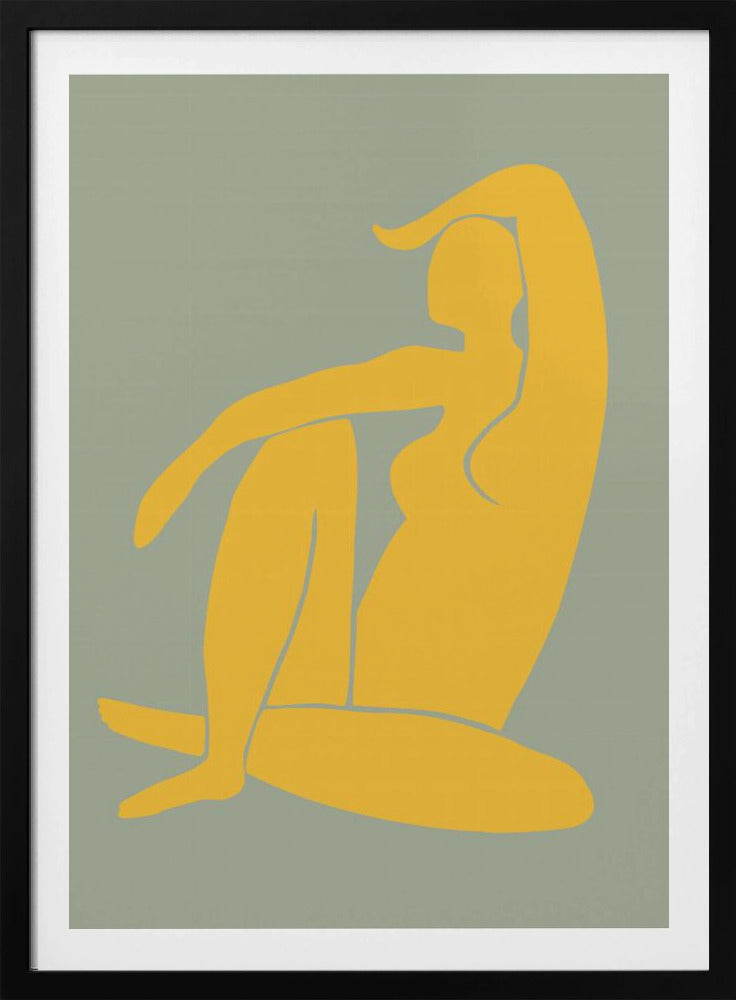 Figur Grün und Gelb Matisse Stil | Poster
