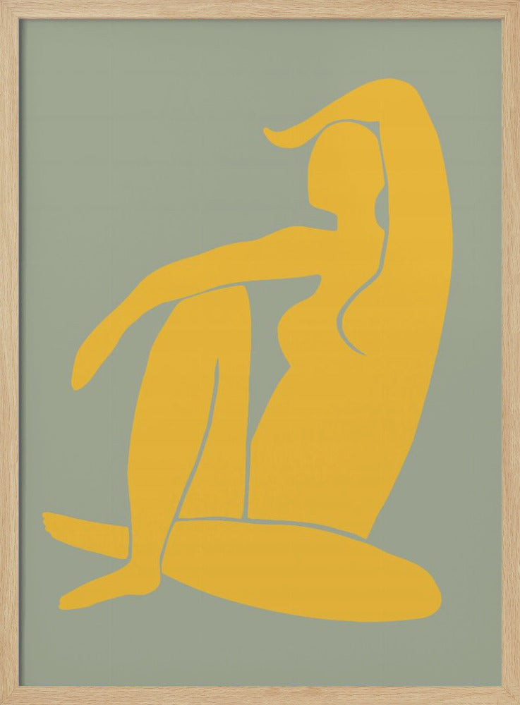 Figur Grün und Gelb Matisse Stil | Poster