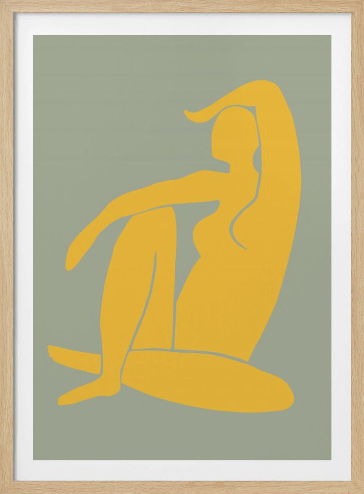 Figur Grün und Gelb Matisse Stil | Poster