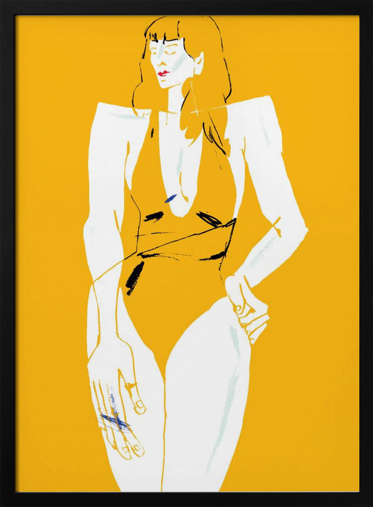 Mädchen im Badeanzug Gelb | Poster