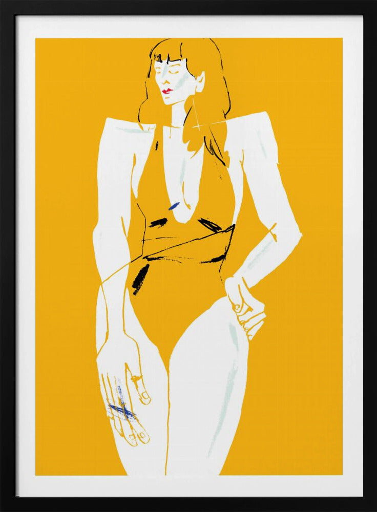Mädchen im Badeanzug Gelb | Poster