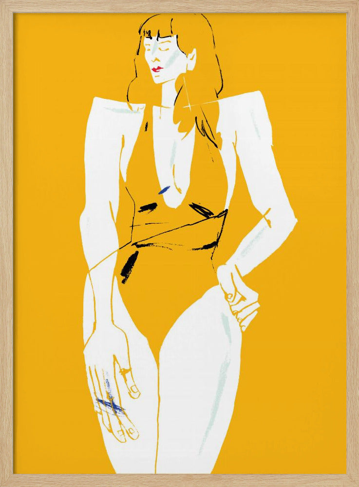 Mädchen im Badeanzug Gelb | Poster