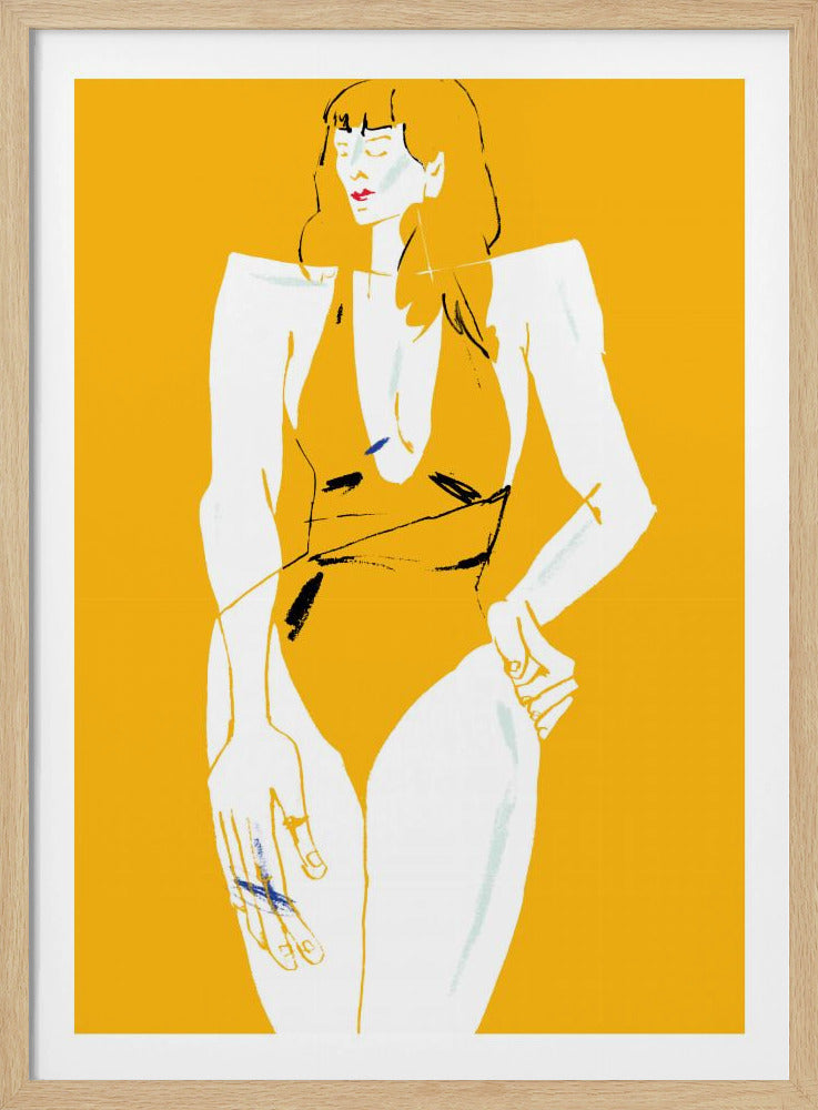 Mädchen im Badeanzug Gelb | Poster