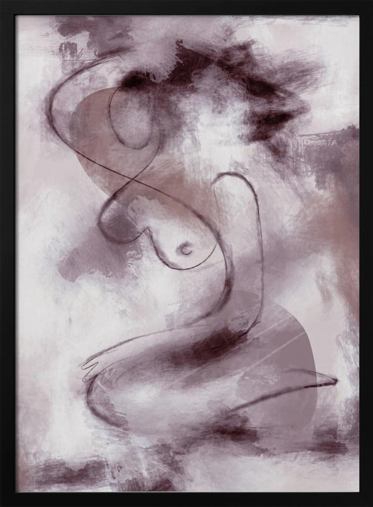 Figurative abstrakte Frau in Lila | Poster