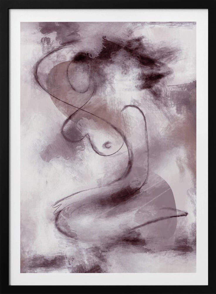 Figurative abstrakte Frau in Lila | Poster