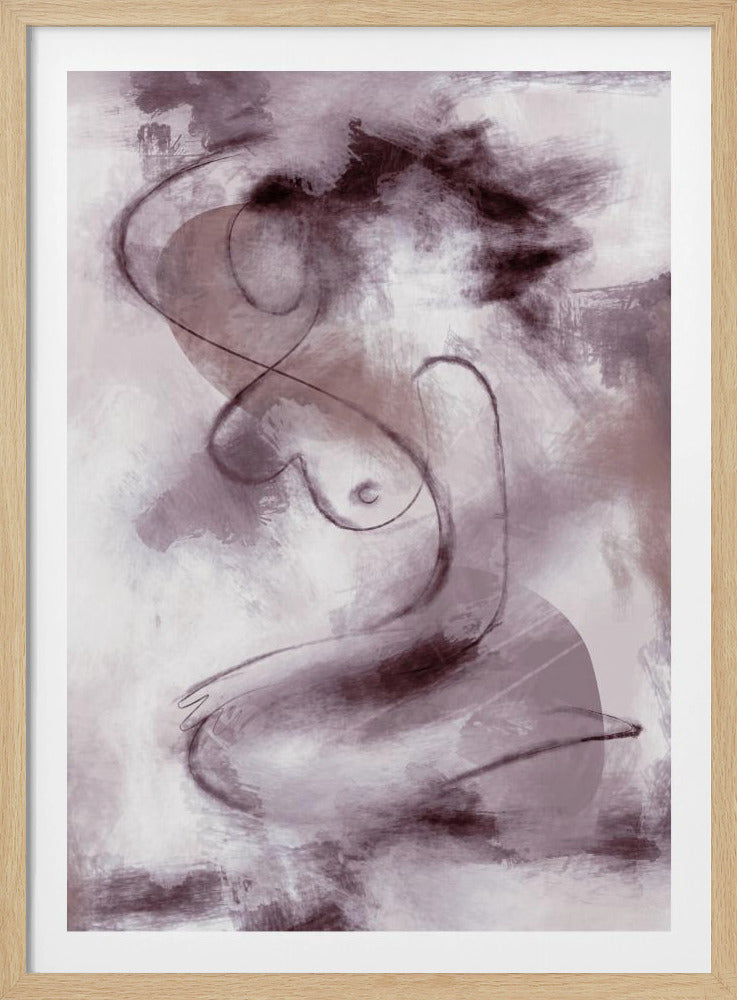 Figurative abstrakte Frau in Lila | Poster