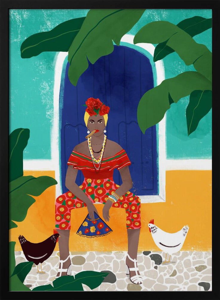 Frau mit Zigarette | Poster