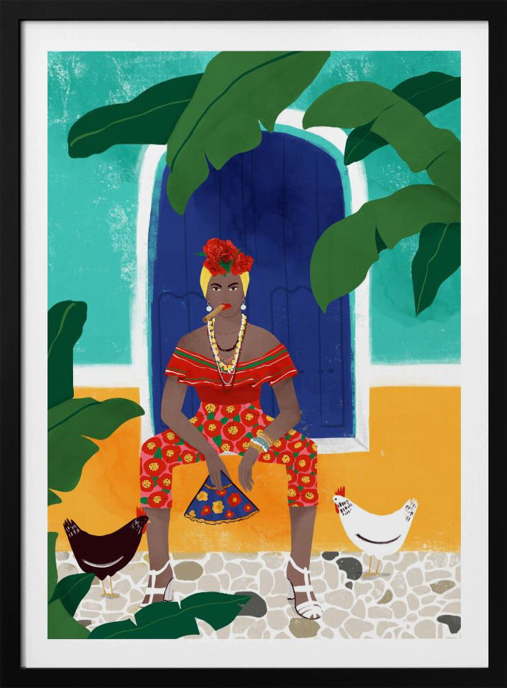 Frau mit Zigarette | Poster