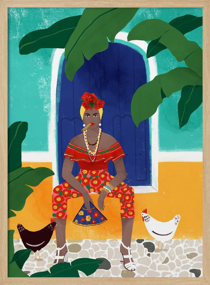 Frau mit Zigarette | Poster