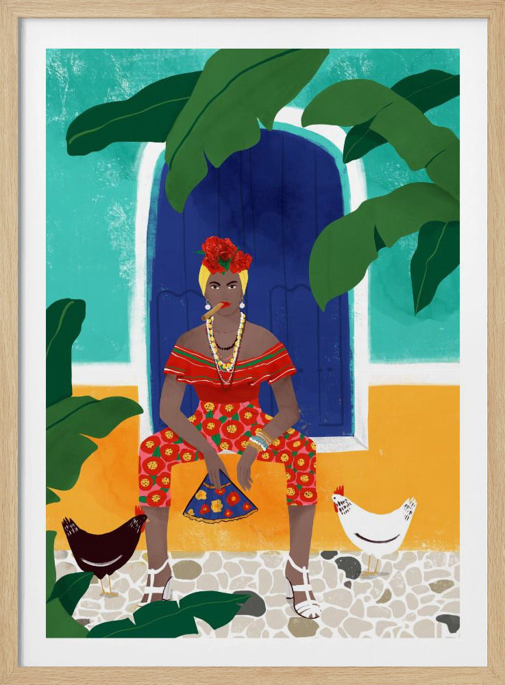 Frau mit Zigarette | Poster