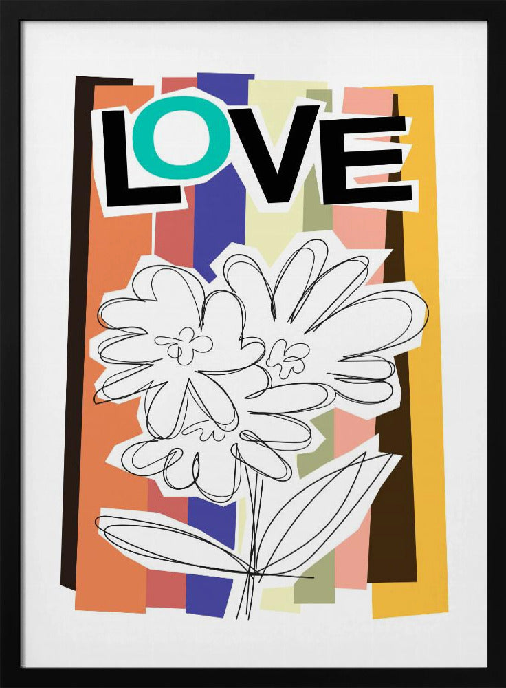 Scribble Flower Faded | Poster