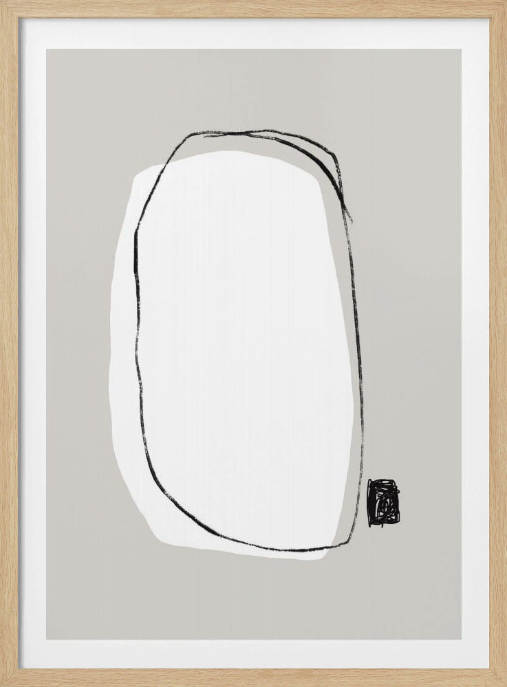 Schwarz-Weiß-Ovalform | Poster