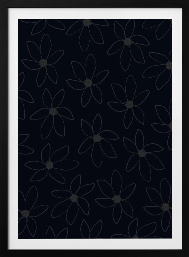 Schwarze luftige Blumen | Poster
