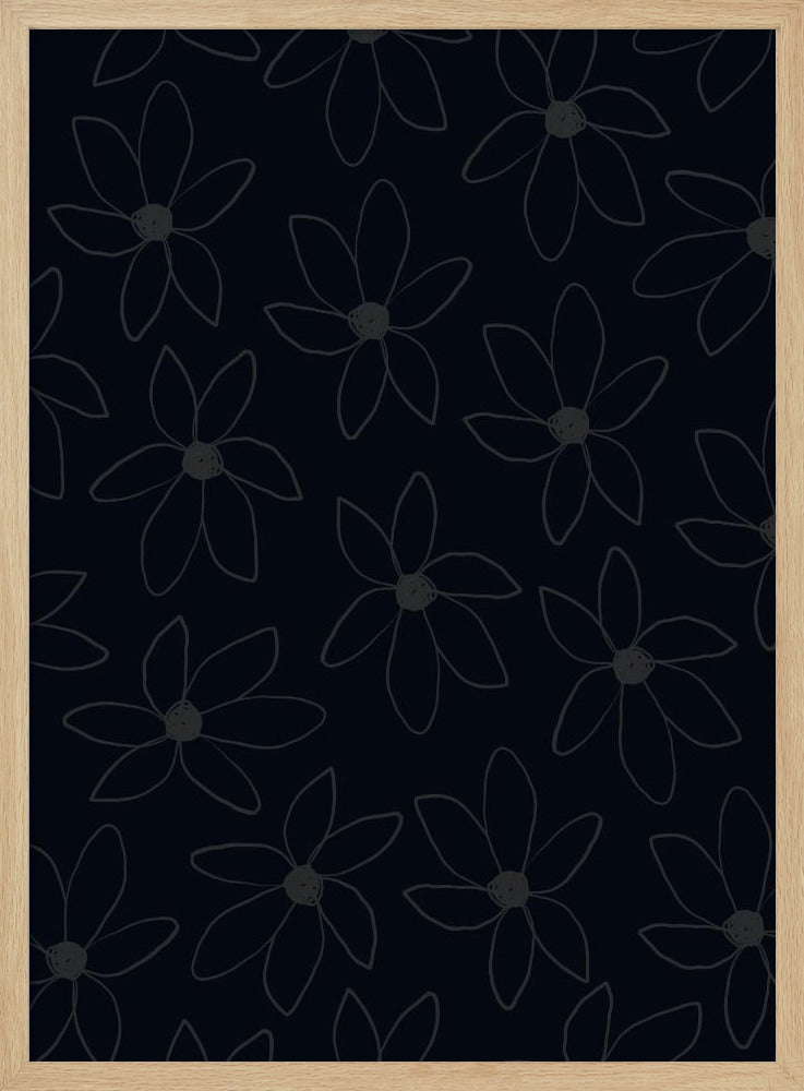 Schwarze luftige Blumen | Poster