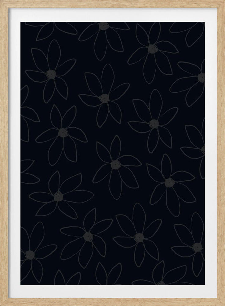 Schwarze luftige Blumen | Poster
