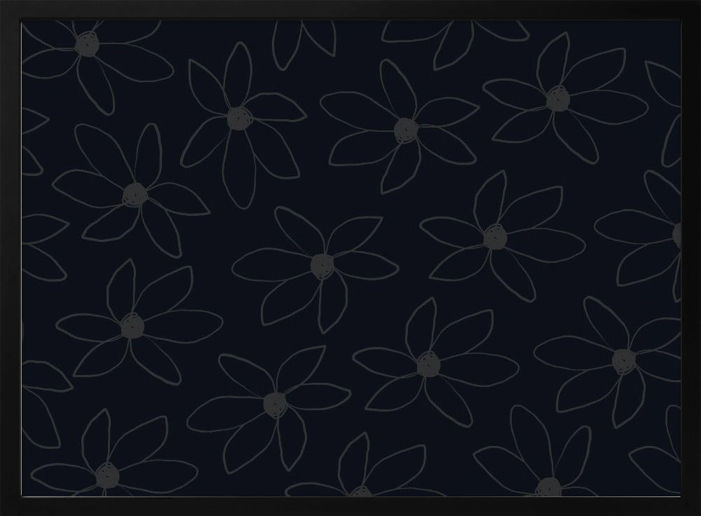 Schwarze luftige Blumen | Poster