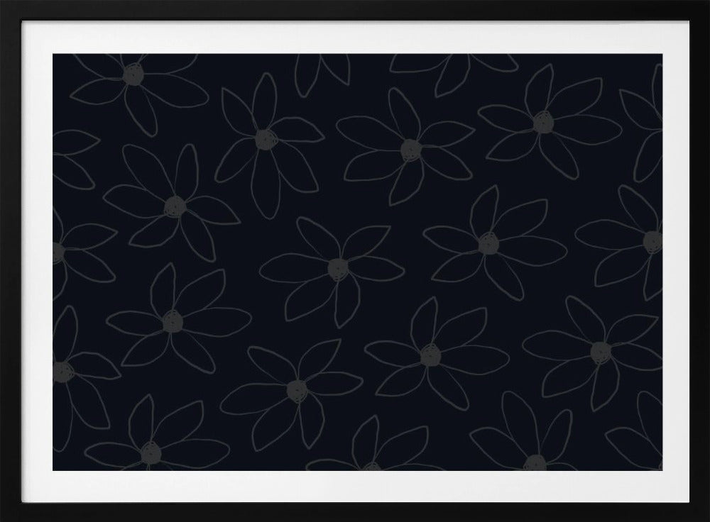 Schwarze luftige Blumen | Poster