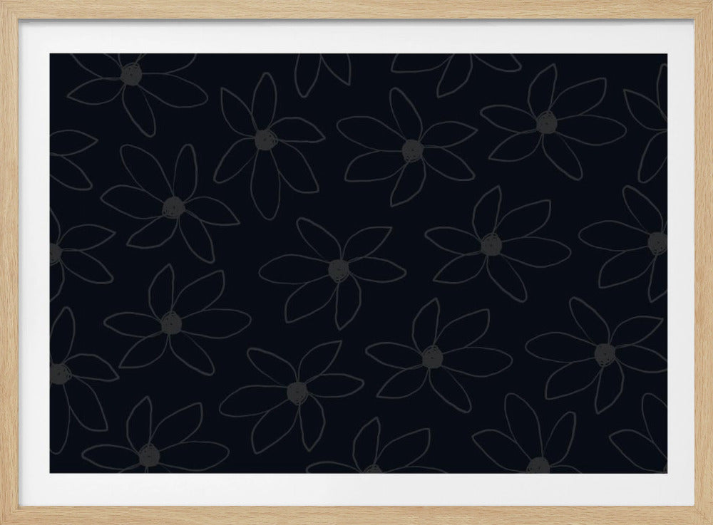 Schwarze luftige Blumen | Poster