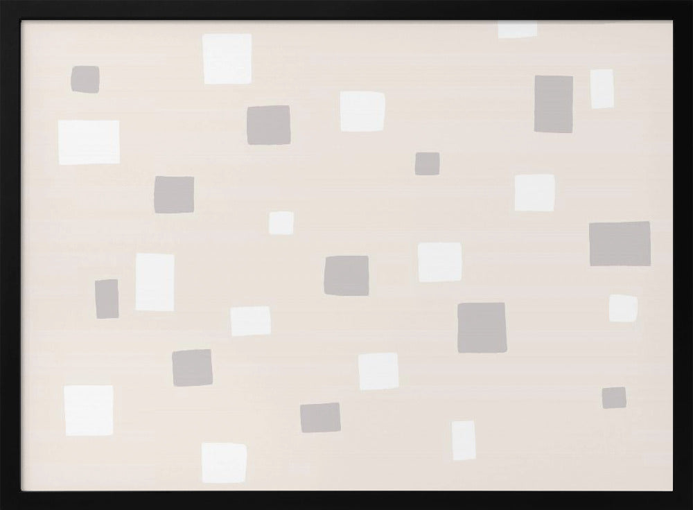 Gray And White Squares | Poster