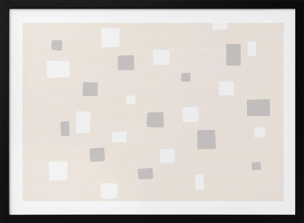 Gray And White Squares | Poster