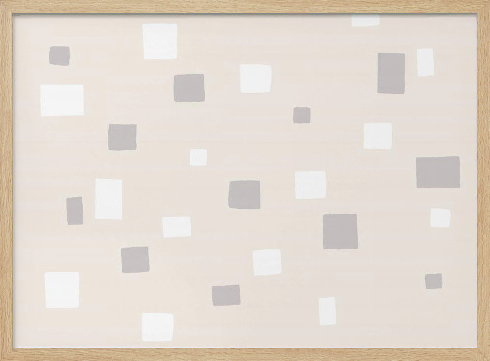 Gray And White Squares | Poster