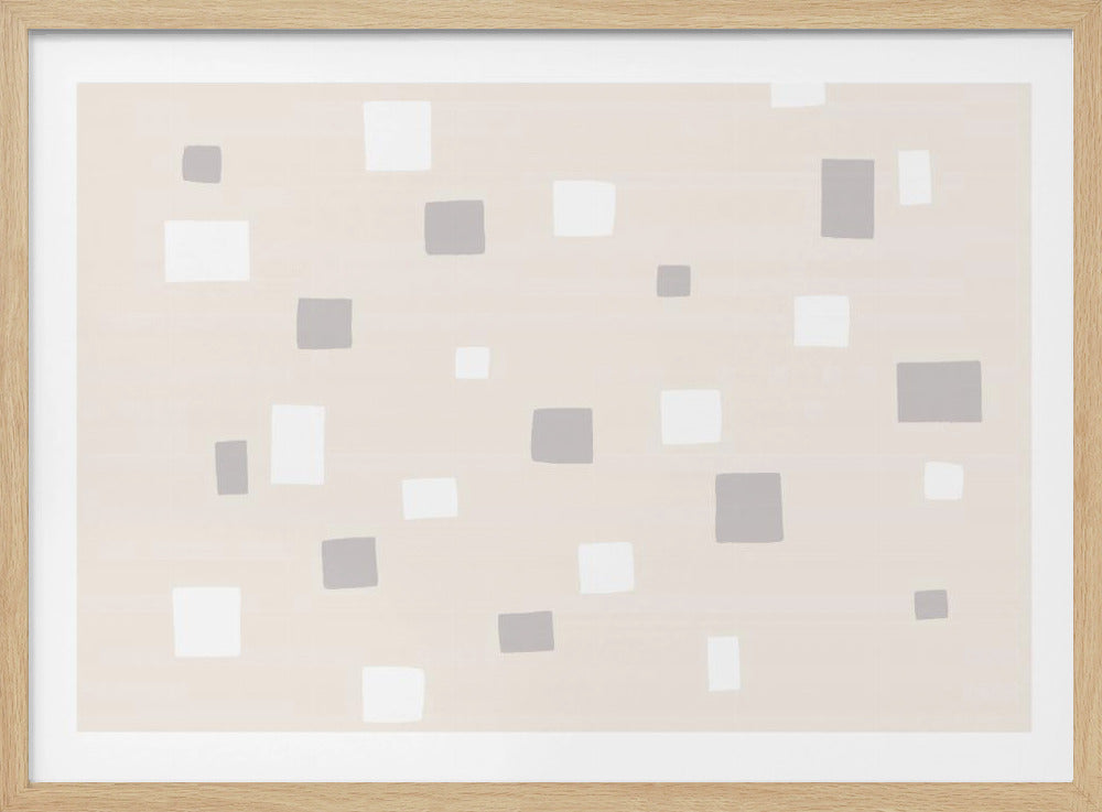 Gray And White Squares | Poster