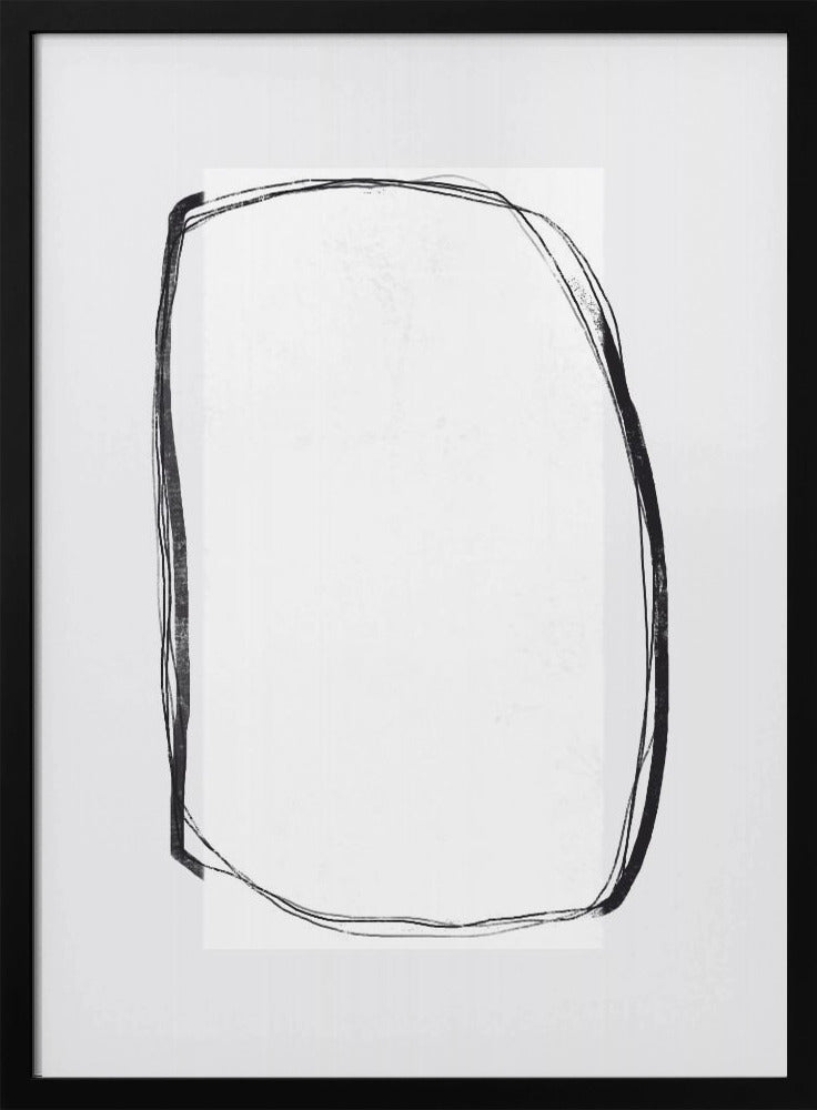 Abstract Black Lines Framing A White Canvas | Poster