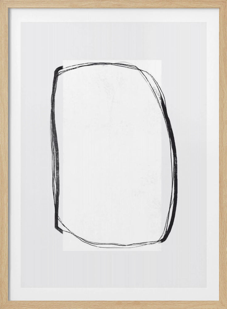 Abstract Black Lines Framing A White Canvas | Poster