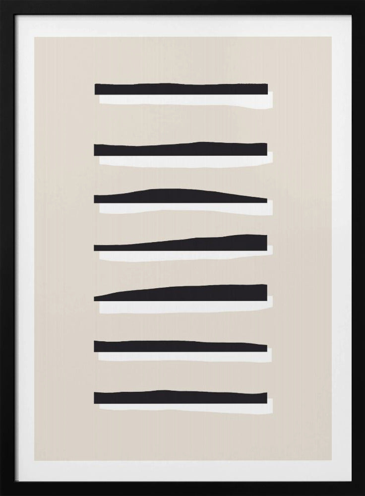 Schwarz-weiße horizontale Linien | Poster
