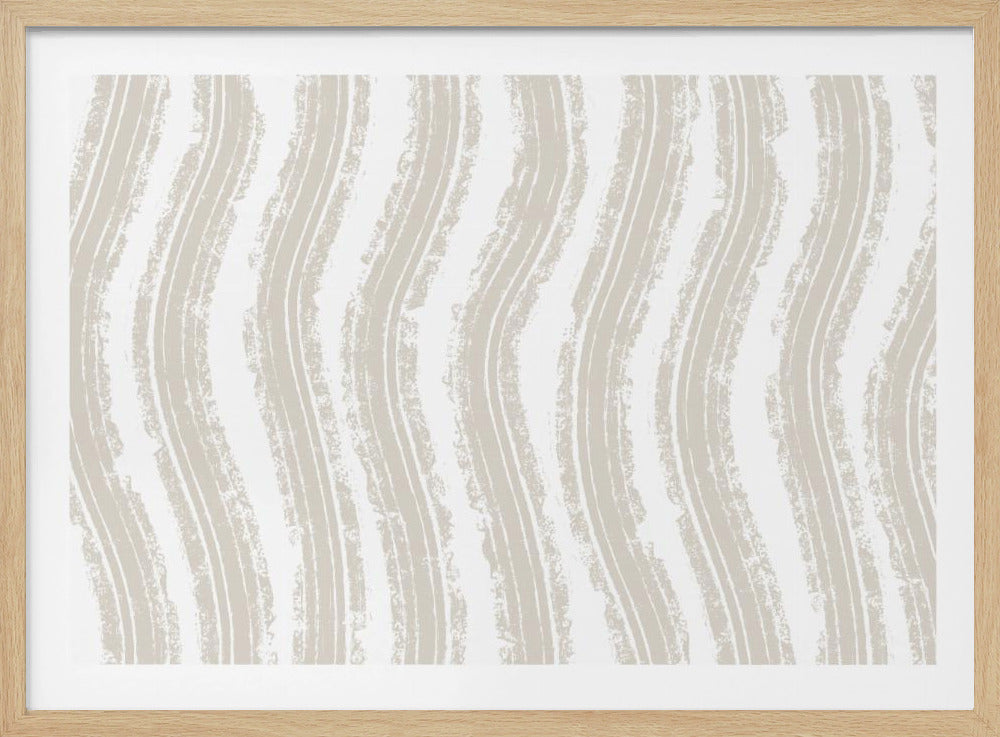 Strukturierte beige Linien mit rhythmischem Muster | Poster